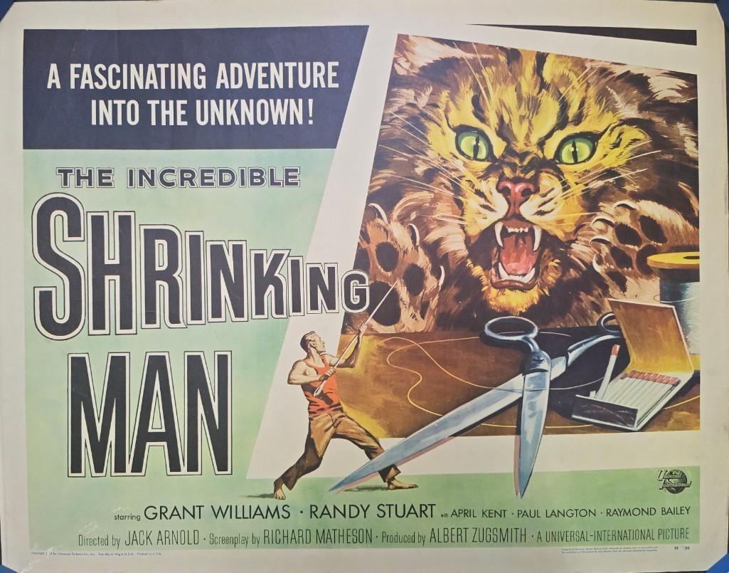 The Incredible Shrinking Man - 1957 Style B Half Sheet: Quantity: 1 Year: 1957 Condition: Very Good Country: U.S.A Size: 22x28 Genre: Adventure / Drama Stars: Grant Williams, Randy Stuart, April Kent