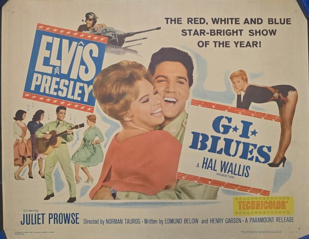 G.I. Blues - 1960 Unfolded Half Sheet: Quantity: 1 Year: 1960 Condition:Good - Very Good Country: U.S.A Size: 22x28 Genre: Musical Stars: Elvis Presley, Juliet Prowse, Robert Ivers