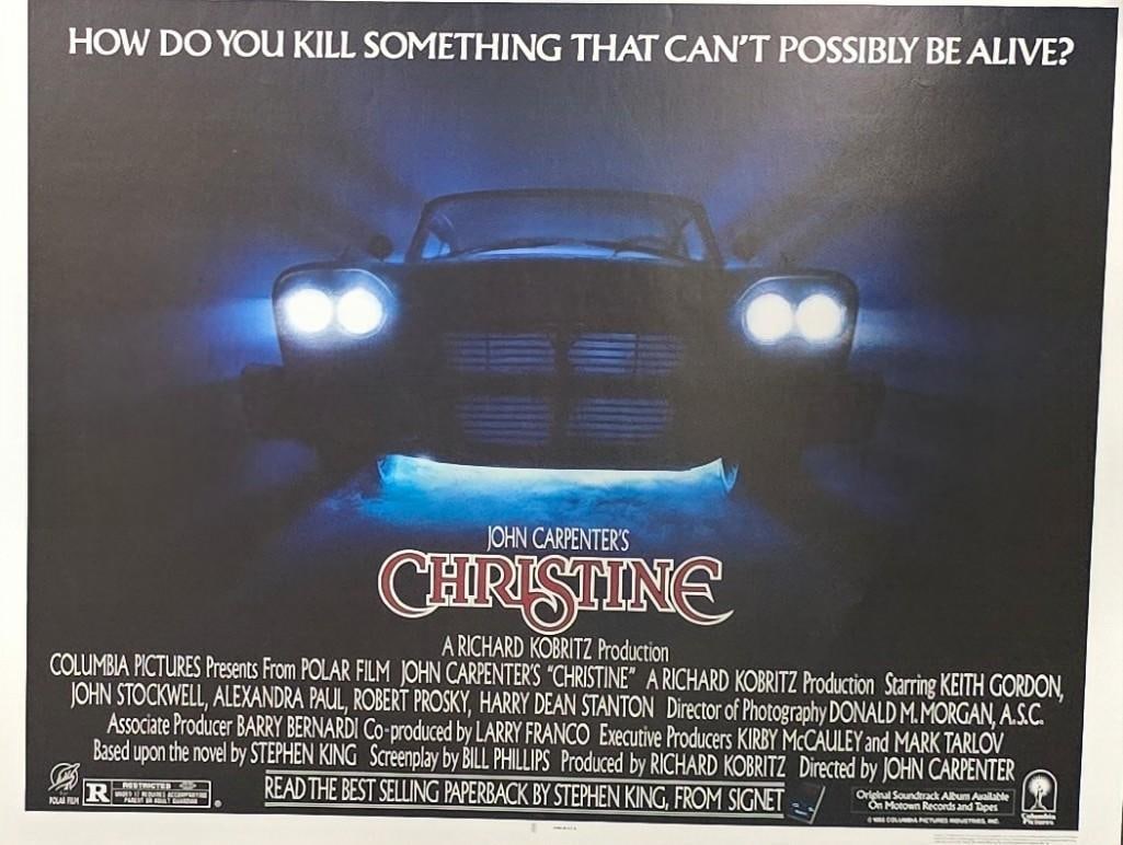 Christine - 1983 Unfolded Half Sheet: Quantity: 1 Year: 1983 Condition: Excellent Country: U.S.A Size: 22x28 Genre: Horror / Thriller Stars: Keith Gordon, John Stackwell, Alexandra Paul