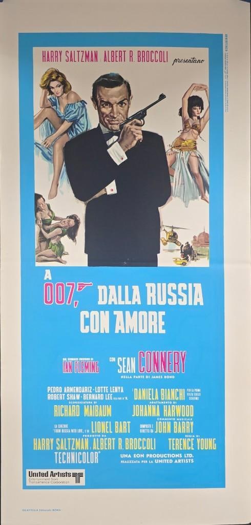 From Russia With Love - Unfolded RR70 Italian Locandina: Quantity: 1 Year: 1970 Condition: Excellent Unfolded Country: U.S.A Size: 13 x 27.75 Genre: James Bond / Spy Stars: Sean Connery, Robert Shaw, Lotte Lenya