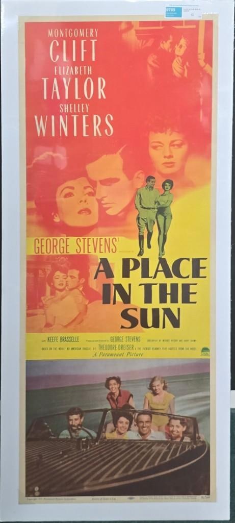 A Place in the Sun - 1951 Unfolded Insert: Quantity: 1 Year: 1951 Condition: Excellent Country: U.S.A Size: 14x36 Genre: Drama Stars: Montgomery Clift, Elizabeth Taylor, Shelley Winters