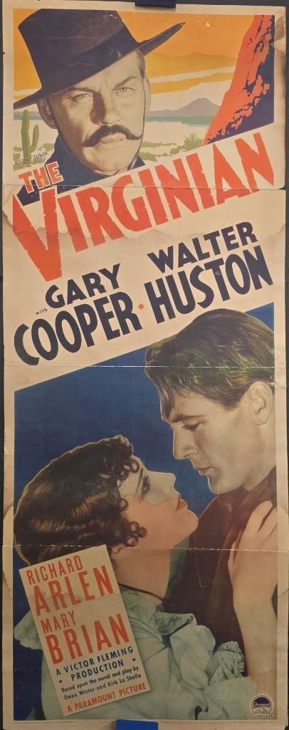 The Virginian - 1946 Folded Insert: Quantity: 1 Year: 1946 Condition: Fair Some Staining Country: U.S.A Size: 14x36 Genre: Western Stars: Joel McCrea, Brian Donlevy. Sonny Tufts