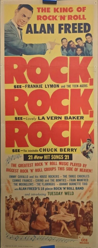 Rock, Rock, Rock - 1956 Folded Insert: Quantity: 1 Year: 1956 Condition: Good Country: U.S.A Size: 14x36 Genre: Music Stars: Alan Freed, Fran Manfred, Tuesday Weld