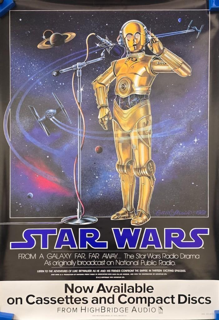 Star Wars Radio Drama - 1993 Rolled Music Poster: Quantity: 1 Year: 1993 Condition: Excellent Country: U.S.A Size: 22x32 Genre: Ken Hiller, Mark Hamill, Anthony Daniels Stars:
