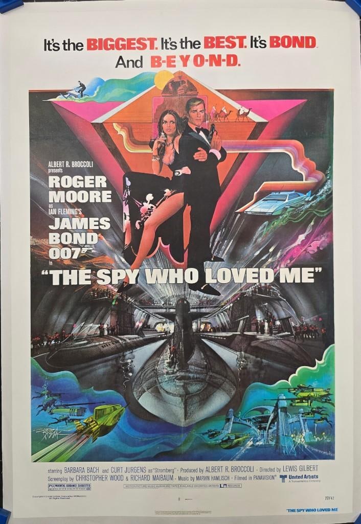 The Spy Who Loved Me - 1977 Linen One Sheet: Quantity: 1 Year: 1977 Condition: Very Good Country: U.S.A Size: 27x41 Genre: James Bond / Spy Stars: Roger Moore, Babara Bach, Curd Jurgens