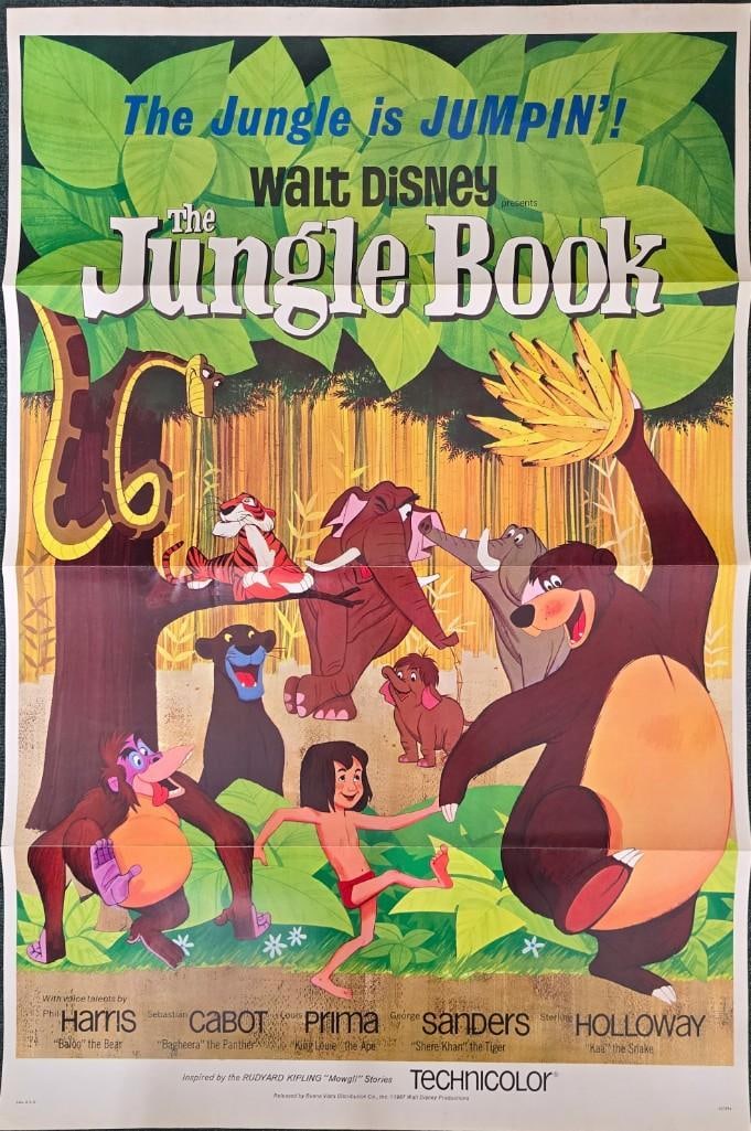 Jungle Book - 1967 Tri-Folded One Sheet: Quantity: 1 Year: 1967 Condition: Very Good to Excellent Country: U.S.A Size: 27x41 Genre: Disney / Animation Stars: Phil Harris, Sebastian Cabot, Louis Prima