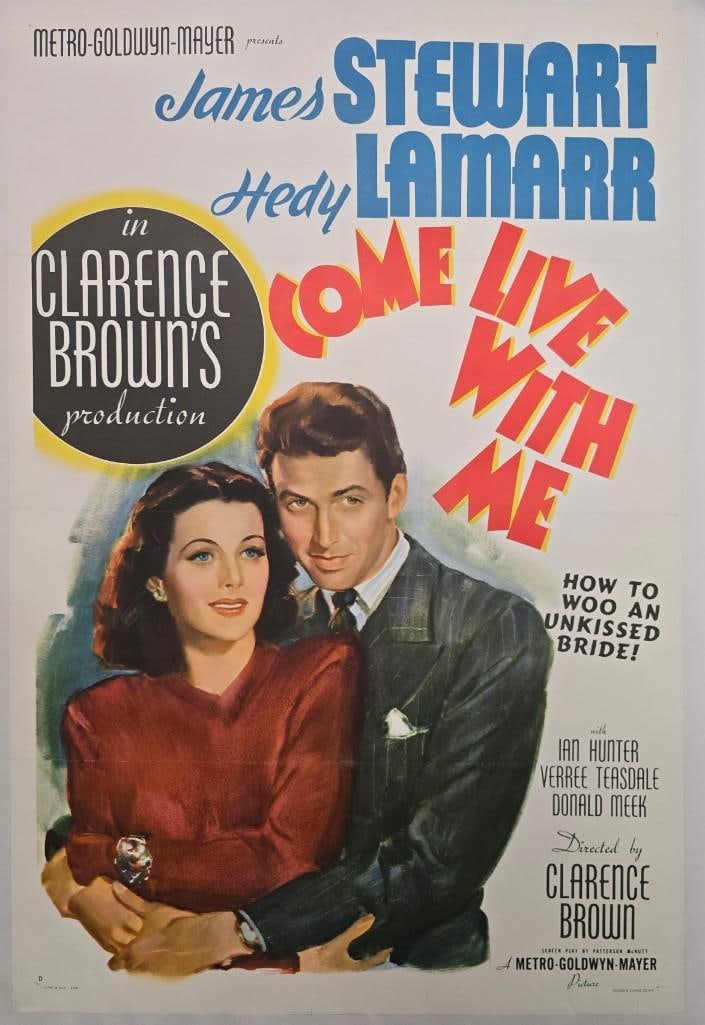 Come Live With Me - 1941 Style D Linen Backed One Sheet (1 of 1)