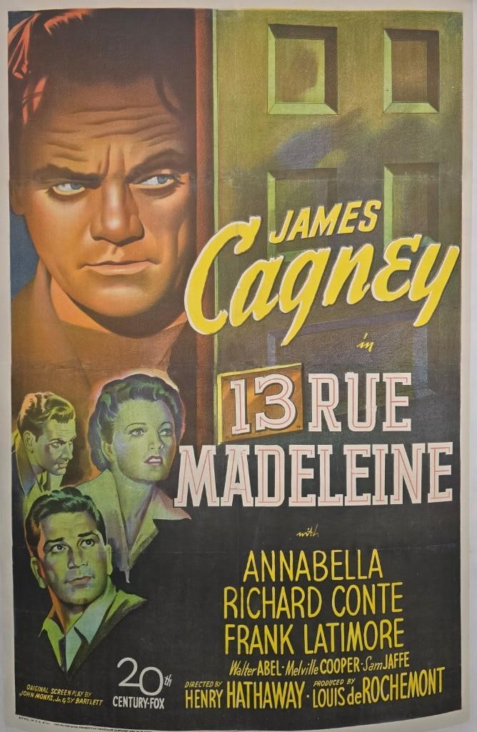 13 Rue Madeleine - 1946 Linen Backed One Sheet (1 of 1)