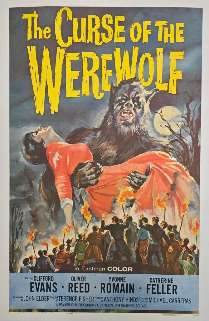 The Curse of the Werewolf - 1961 Linen Backed One Sheet: Quantity: 1 Year: 1961 Condition: Very Good Country: U.S.A Size: 27x41 Genre: Horror Stars: Clifford Evans, Oliver Reed, Yvonne Romain