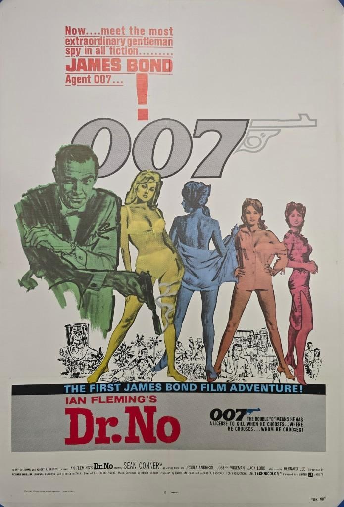 Dr. No - 1962 Linen Backed White Smoke One Sheet (1 of 1)