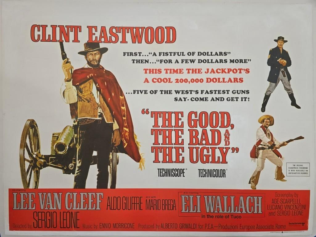 The Good, The Bad, and the Ugly - 1966 Linen Backed British Quad: Quantity: 1 Year: 1966 Condition: Good - Very Good Country: U.S.A Size: 30x40 Genre: Action / Adventure / Western Stars: Clint Eastwood, Eli Wallach, Lee Van Cleef