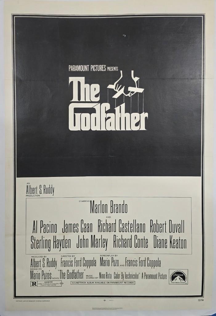 The Godfather - 1972 Linen Backed One Sheet: Quantity: 1 Year: 1972 Condition: Very Good Linen Backed Country: U.S.A Size: 27x41 Genre: Marlon Brando, Al Pacino, James Caan Stars: