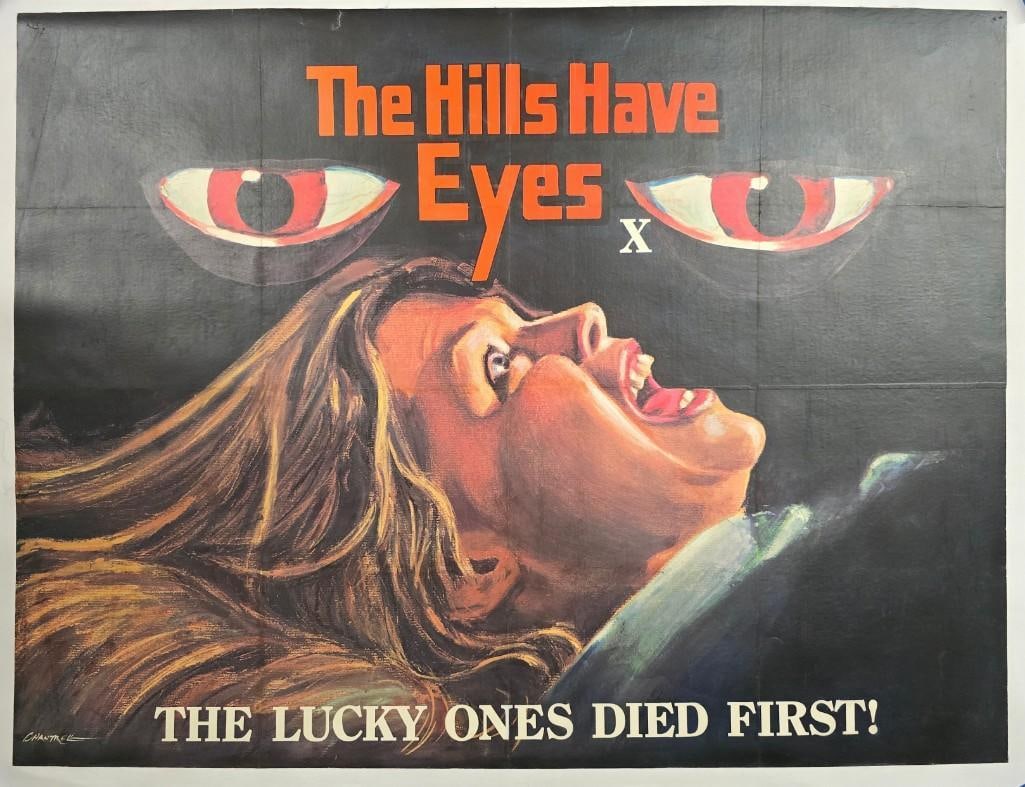 The Hills Have Eyes - 1978 Linen Backed British Quad: Quantity: 1 Year: 1978 Condition: Good-Very Very Good Country: U.S.A Size: 30x40 Genre: Horror Stars: Susan Lanier, Robert Houston, John Steadman