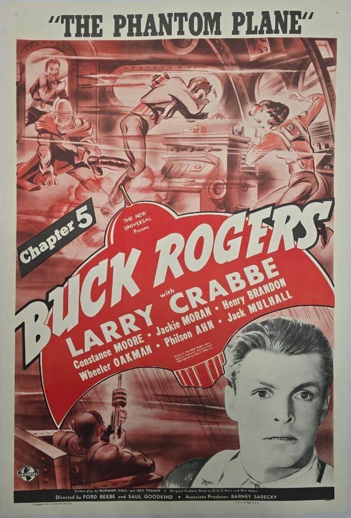 Buck Rogers - 1939 Linen Backed Serial One Sheet - Chapter 5: Quantity: 1 Year: 1939 Condition: Very Good Linen Backed Country: U.S.A Size: 27x41 Genre: Sci-Fi Stars: Buster Crabbe, Constance Moore, Jackie Moran
