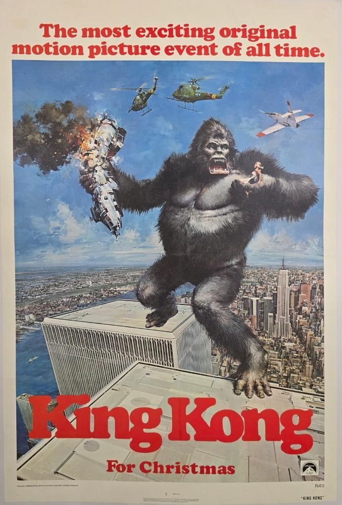King Kong - 1976 Linen Backed One Sheet - Teaser: Quantity: 1 Year: 1976 Condition: Very Good Linen Backed Country: U.S.A Size: 27x41 Genre: Monster Horror Stars: Jeff Bridges, Charles Grodin, Jessica Lange