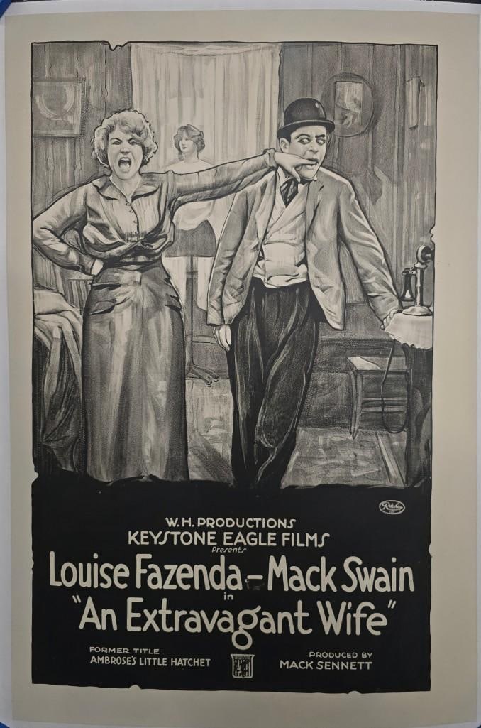 An Extravagant Wife - Former Title Ambrose's Little Hatchet - 1920's Linen Backed One Sheet (1 of 1)
