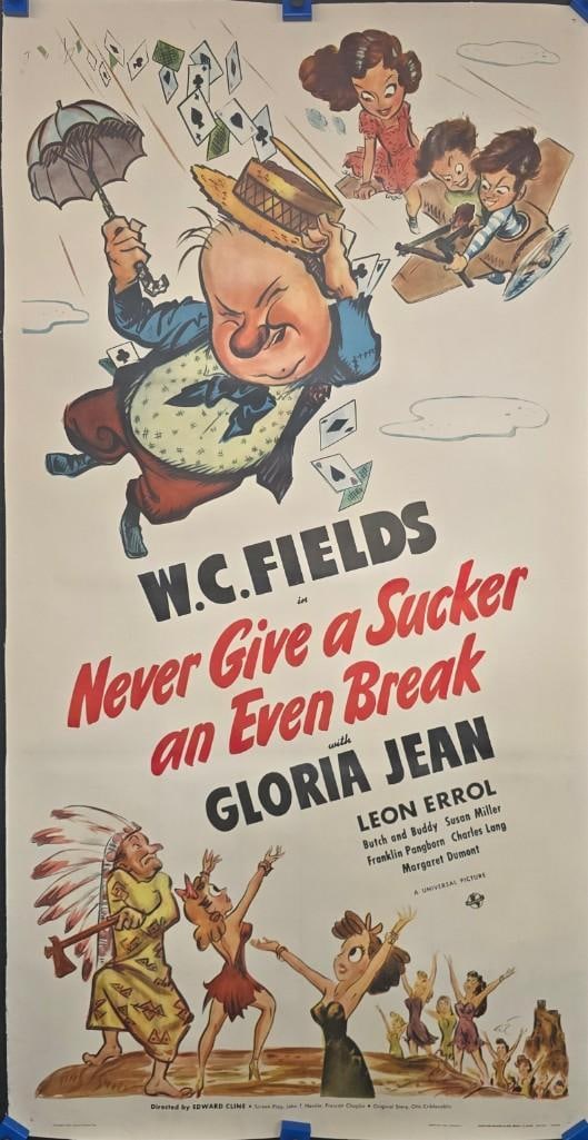 Never Give a Sucker an Even Break - 1941 3 Sheet Linen Backed (1 of 1)