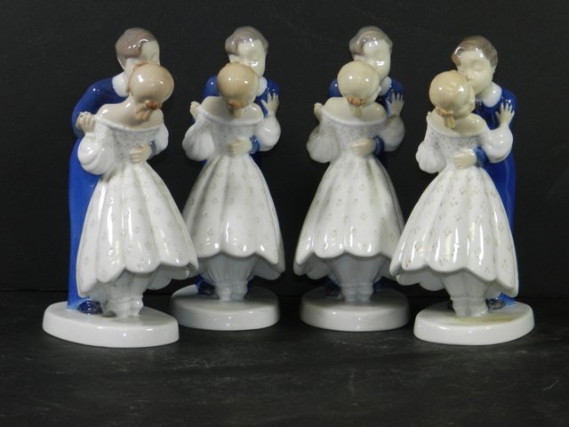 4 B & G Danish Figurines # 2162 "First Kiss": Four figurines all in good condition no chips or cracks. Approx 7.5" tall.