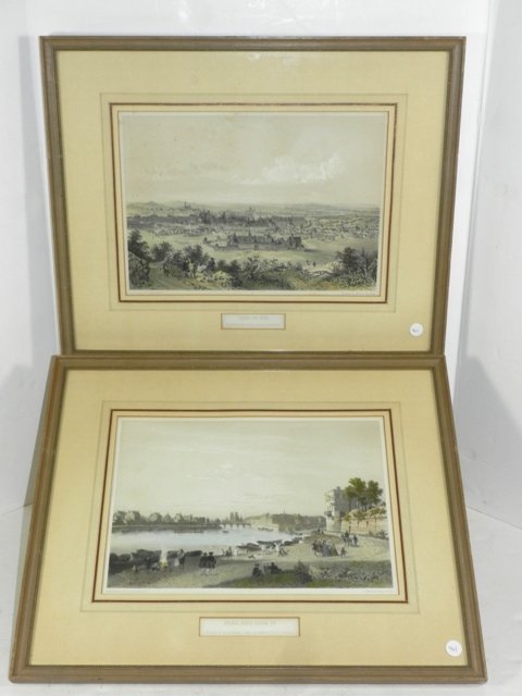 2 French Hand Tinted Lithos Felix Bonoist: 2 French Hand Tinted Lithos Felix Bonoist & PH Boniost. Framed and titled as shown. Approx 22" x 18" with frame.