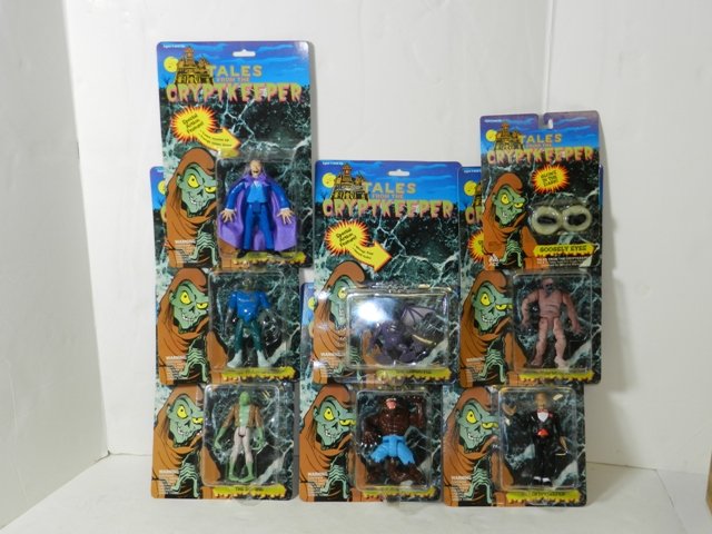 7-ACE TALES FROM THE CRYPT ACTION FIGURES: 7- ACE TALES FROM THE CRYPT ACTION FIGURES. THE ZOMBIE, FRANKENSTEIN, VAMPIRE, CRYPT KEEPER, WEREWOLF, GARGOYLE, MUMMY. ALL MINT CARDED