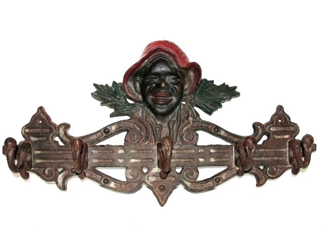 RARE JOHNNY GRIFFIN Black Americana Hat Rack: RARE JOHNNY GRIFFIN ( BLACK BOY WITH TORN HAT ), Hat rack In excellent condition retaining 98 % Of Original paint still in vivid colors. MADE BY THE JUDD MANUFACTURING COMPANY ( NEW BRITAIN, CONN. ) 1