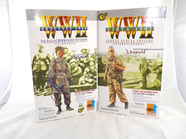 2- DRAGON WWII ACTION FIGURES MIB: German Ramcke Brigade Leopold and 3rd Fallschirmjager Division Meyer. Mint in Boxes