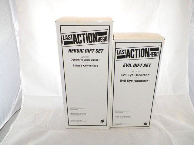 Mattel LAST ACTION HERO HEROIC & EVIL GIFT SETS MIBs: New Old Stock still sealed. Dated 1993