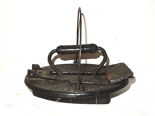 J.M.B Davidson Cast Iron Stove Top Sad Iron: Stamped on top J.M.B Davidson Oct. 10 1864. Condition good light rust on inside of pot, can be cleaned easley. 9 1/2'' Diam.