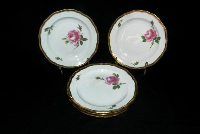 Pink Rose Meissen Plates (6) (1 of 4)