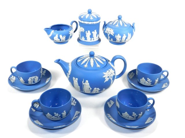 Wedgwood Royal Blue Jasperware Tea Set New (12) (1 of 7)