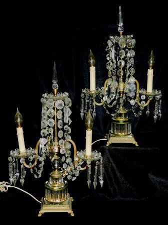 Pr. Napoleon Style Prism Candleabra Lamp (1 of 8)