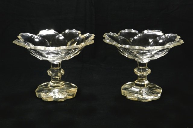 Pair Early English Sandwich Glass Compotes (1 of 7)