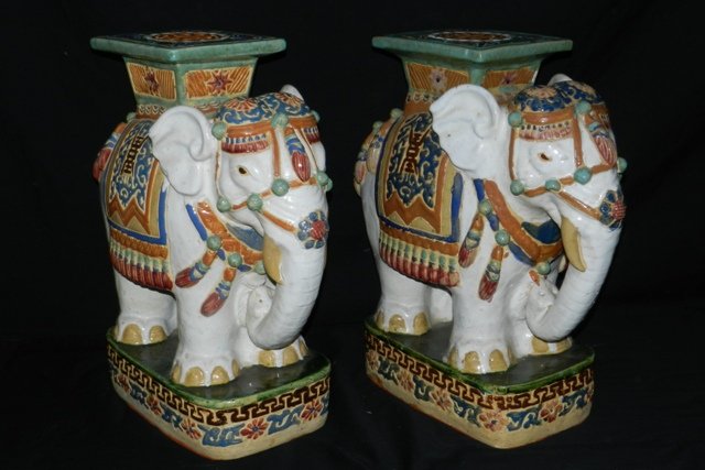 Pr. 1920's Chinese Export Garden Stools (1 of 8)