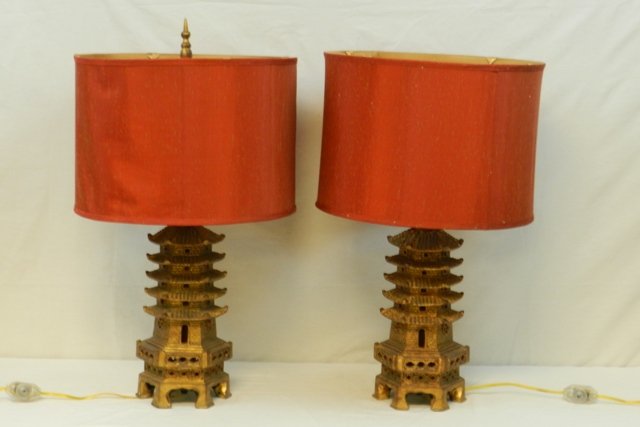 Pr. Chinese Pagoda Style Decorative Lamps (1 of 7)