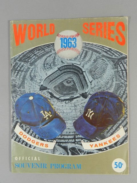 1963 WS Dodgers vs. Yankees Program and Ticket Stub (1 of 9)