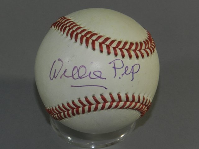 Willie Pep Boxing HOFer Single-Signed Baseball: The greatest Featherweight of all time has signed this ball on the sweet spot. The Hall of Famer died in 2006.