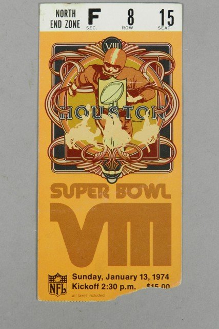Super Bowl VIII Ticket Stub Dolphins vs. Vikings (1 of 4)