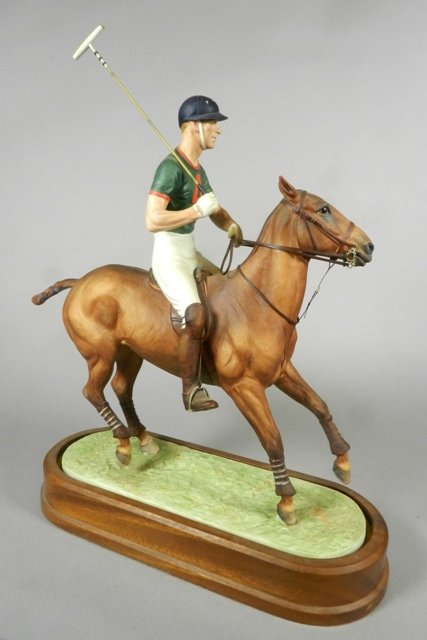 Royal Worcester 'H.R.H. The Duke of Edinburgh': Royal Worcester porcelain figurine, 'H.R.H. The Duke of Edinburgh,' modelled by Doris Lindner, produced in limited quantity 360/750, copyright 1968, with framed certificate, on stand. H 15" x W 12". L