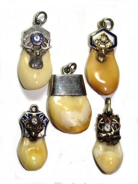 Yellow & White Gold Enamel Clocks Watch Fobs (1 of 4)