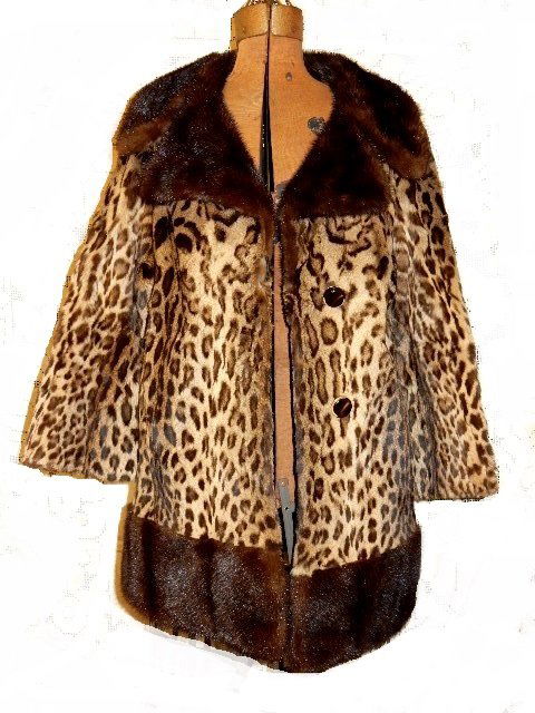 Vintage 1950-60's Faux Leopard / Mink Fur CoatÂ  (1 of 10)