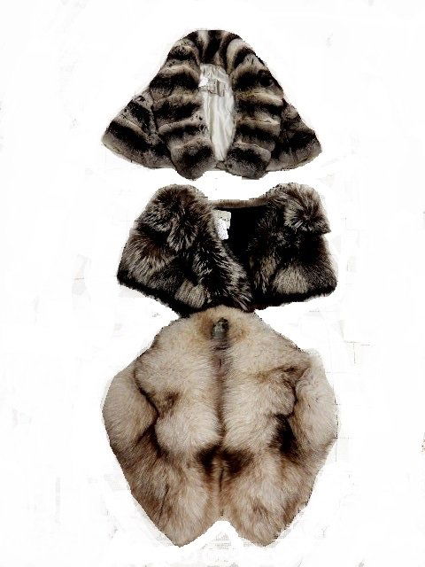 Chinchilla And Two Long Hair Fox Capelets 1970's (1 of 10)