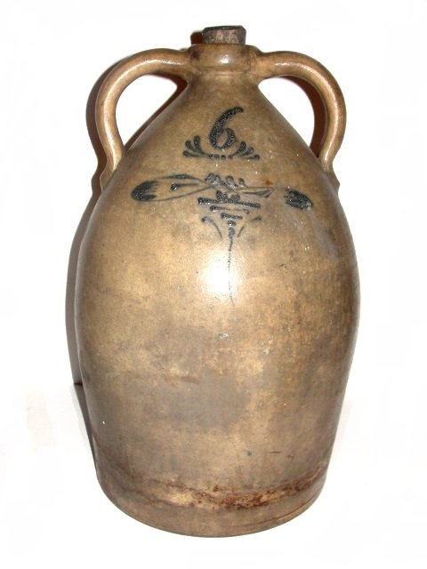 Stoneware Handled Jug - Blue Slip Decoration (1 of 7)