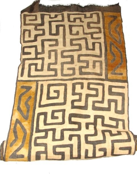 Vintage Raffia Kuba Cloth African DRC. 29'' x 174'' (1 of 6)