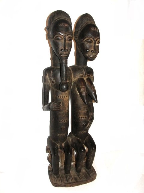 Baule Carved Seated Fertility Male And Female (1 of 6)