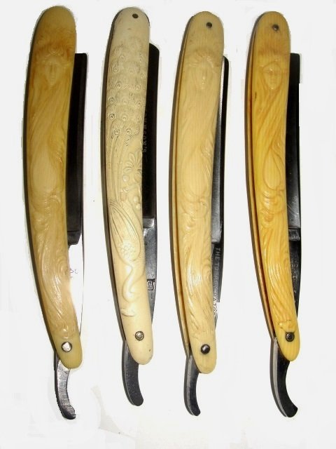 Three Goddess & Peacock Design Straight Razors (1 of 9)
