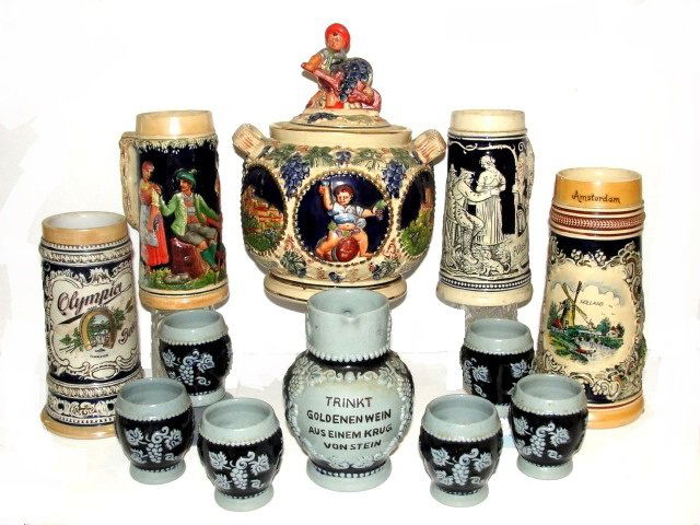 German Beer Steins, Pitcher & Mugs Soup Bowl (1 of 10)