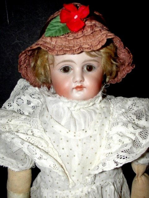 German Bisque Shoulder Head Doll w/Kid Body (1 of 6)