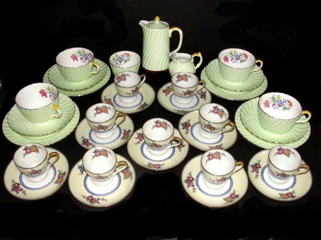Ansley England Tea Set & French Demitasse Cups (1 of 9)