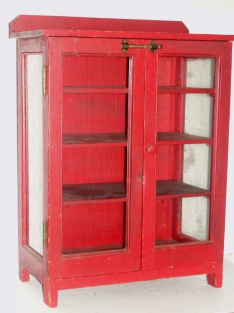 Mission Oak Style Painted Child's China Cabinet (1 of 5)