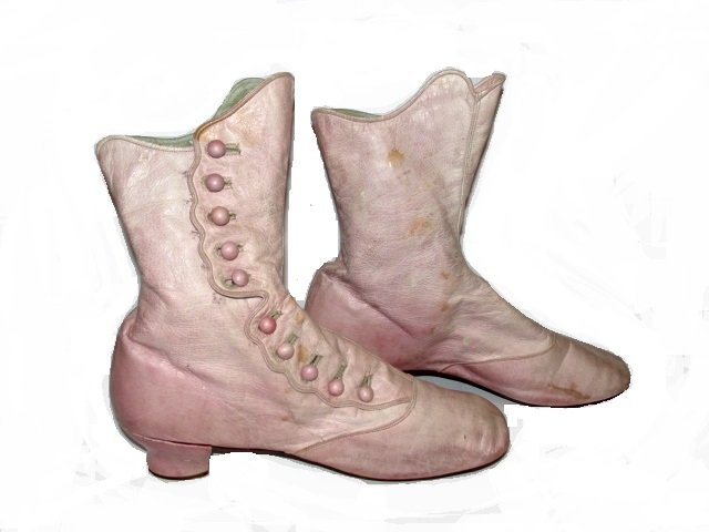 Victorian Pink Leather High Top Button Shoes (1 of 9)